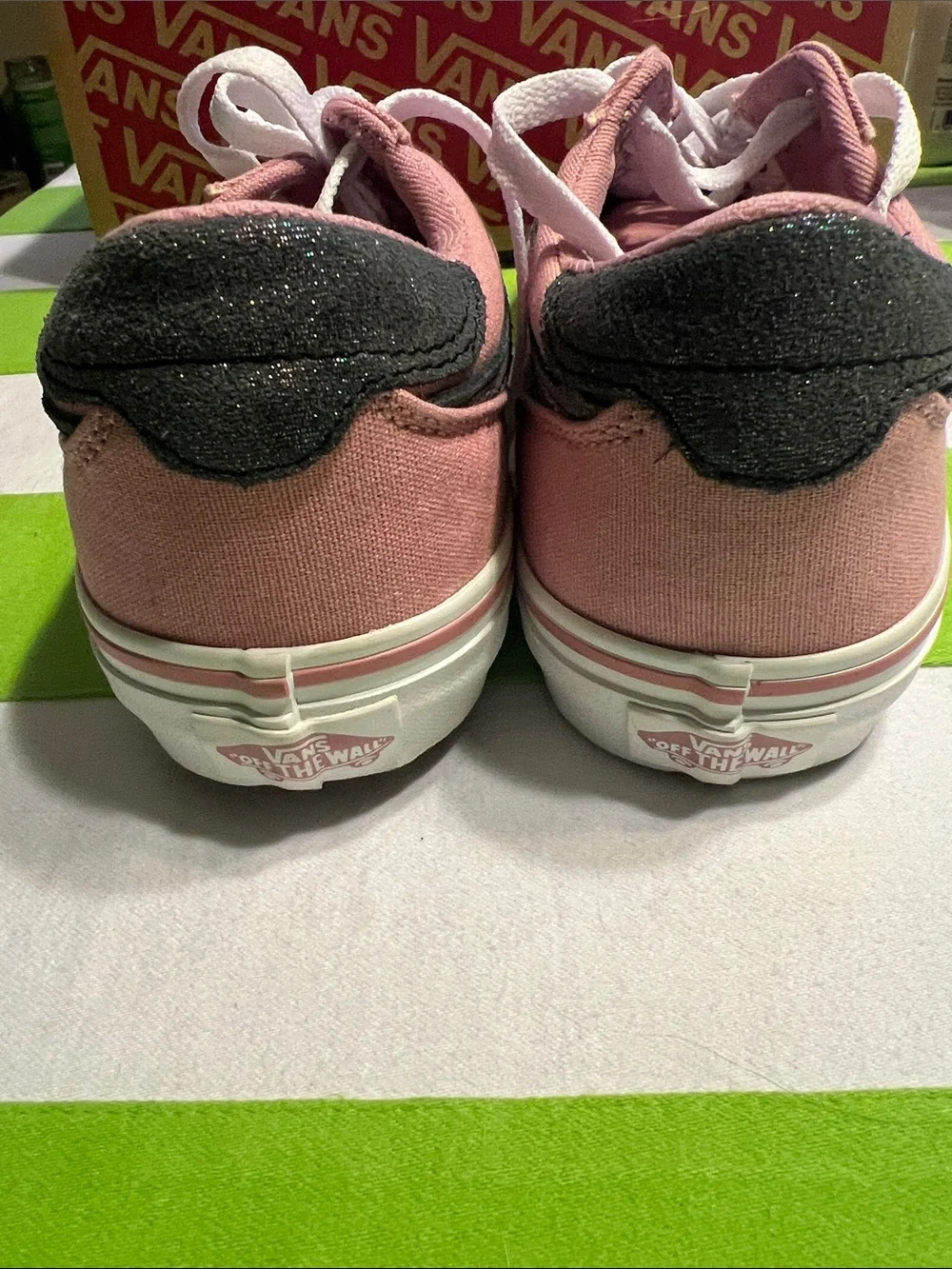Vans Dusty Pink Canvas Skate Shoe with Black Side Stripe